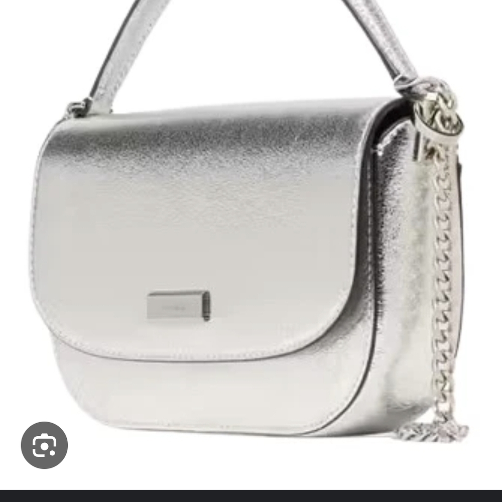 Kate Spade Silver Shoulder Bag with Chain Strap - Picture 8 of 10